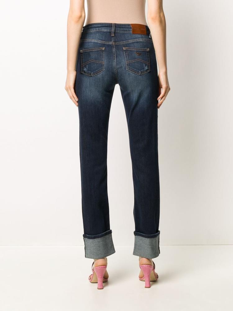 Jeans Armani Emporio Mid Rise Straight Leg Mujer Azules | B1HKS9MS