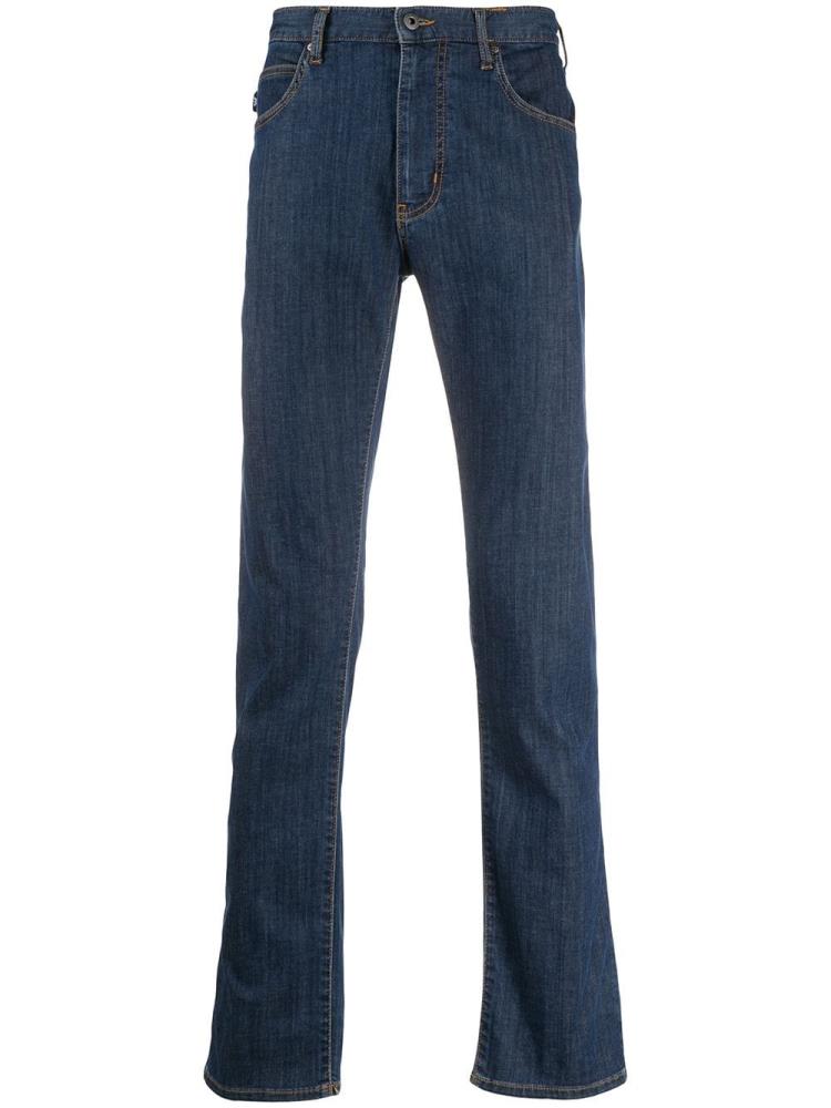 Jeans Armani Emporio Mid Rise Straight Leg Hombre Azules | GVUQPYPB