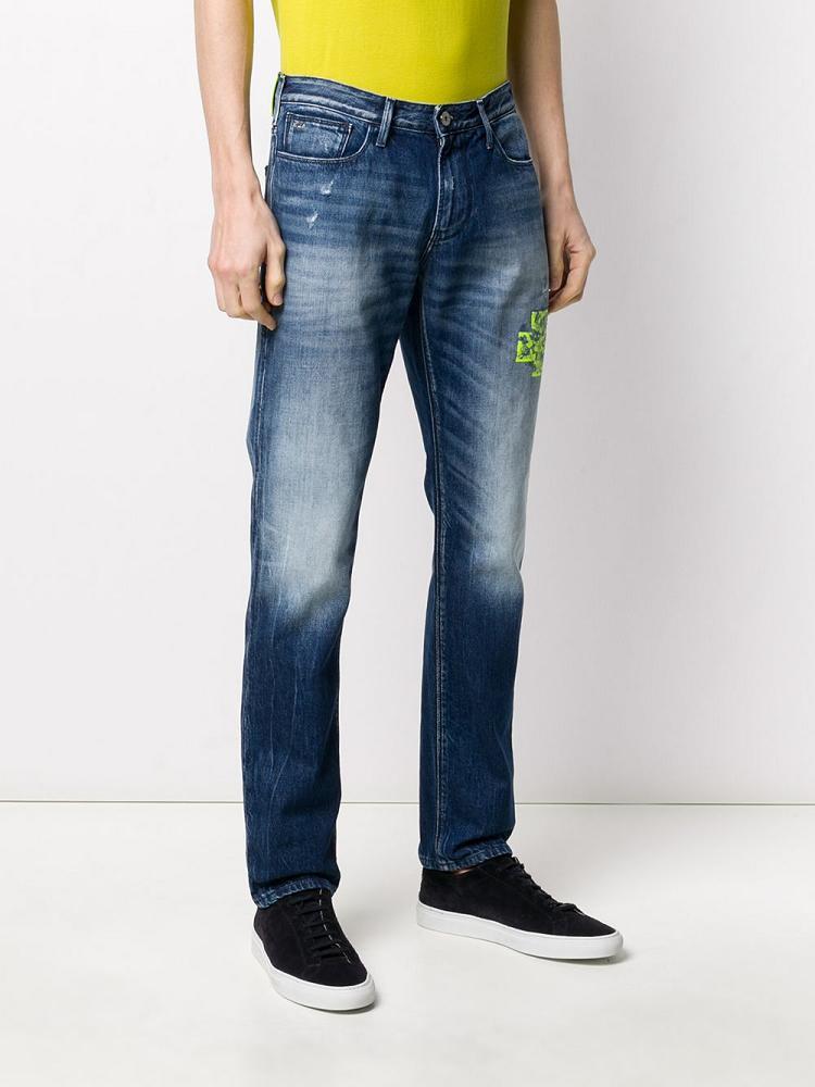 Jeans Armani Emporio Mid Rise Straight Leg Hombre Azules | UFRPXIQK