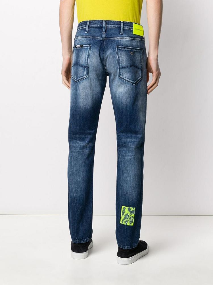 Jeans Armani Emporio Mid Rise Straight Leg Hombre Azules | UFRPXIQK