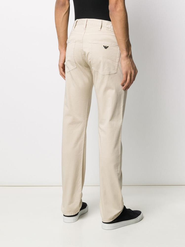 Jeans Armani Emporio Mid Rise Straight Leg Hombre Beige | ZEV8K5Z5