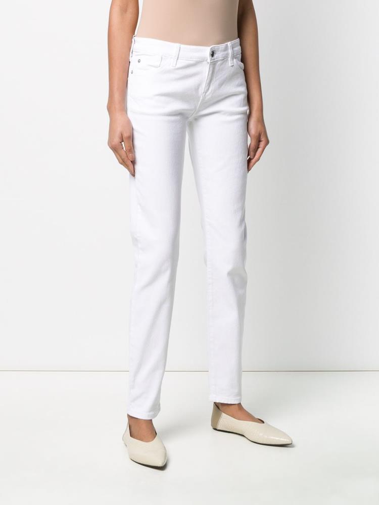 Jeans Armani Emporio Mid Rise Tapered Leg Mujer Blancas | GJIZ93SM