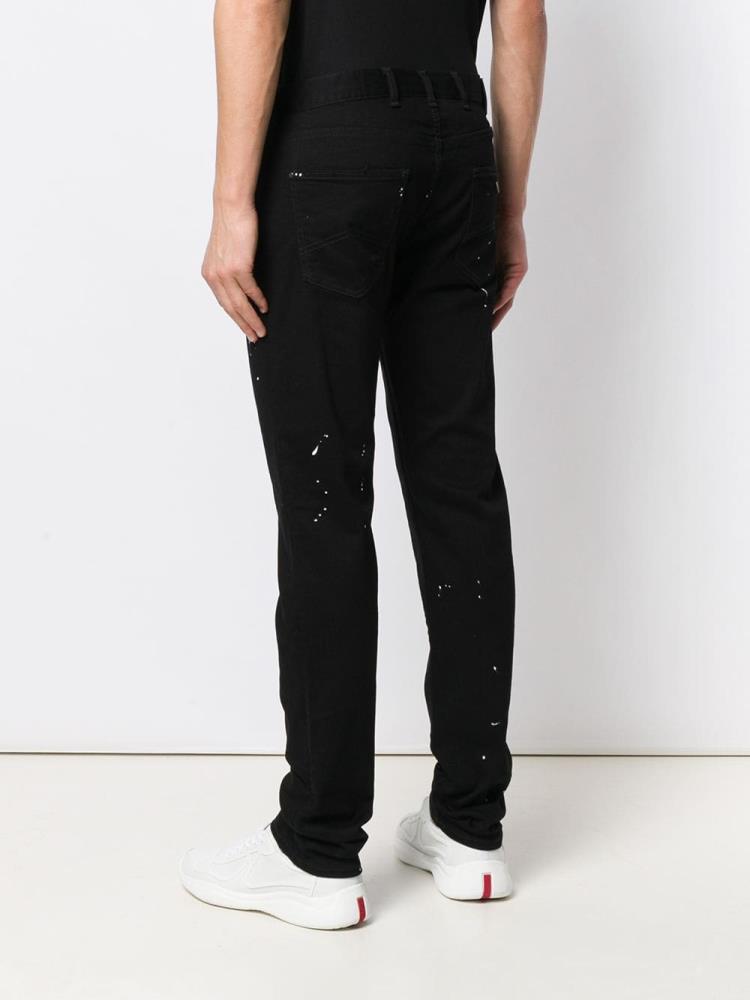 Jeans Armani Emporio Plain Splatter Hombre Negras | 3T6F53XU