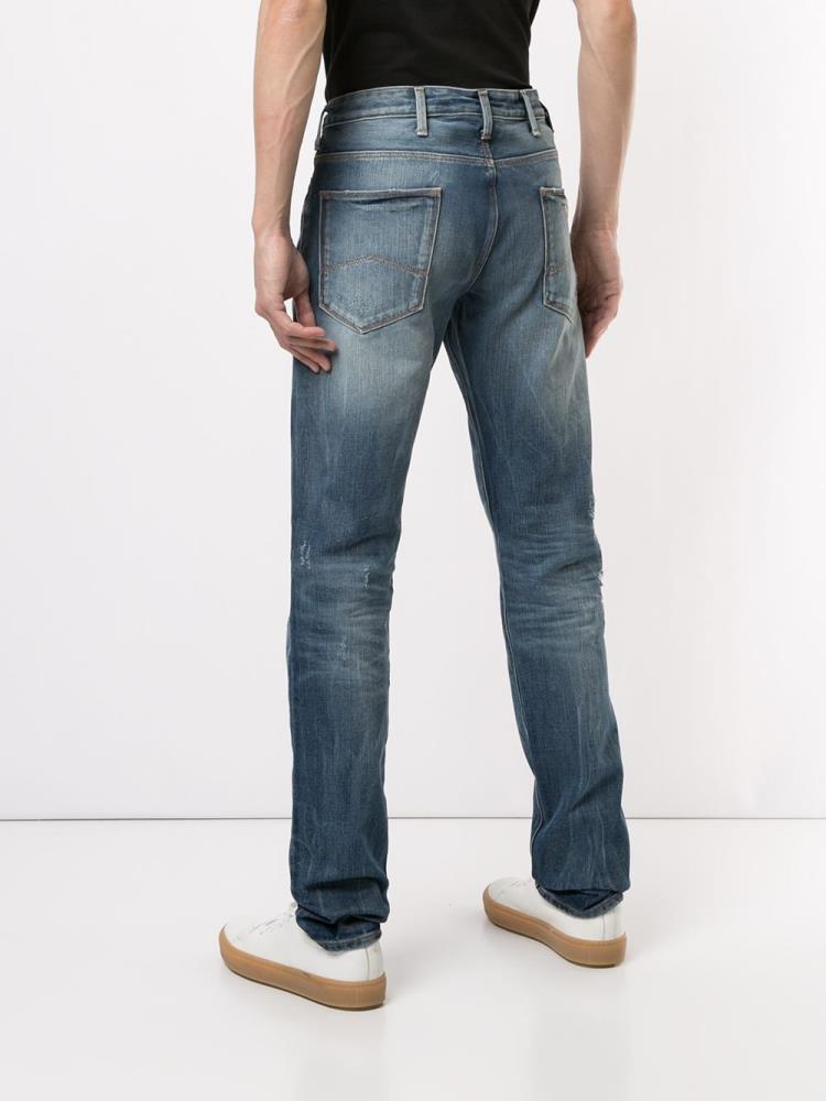 Jeans Armani Emporio Slim Fit Distressed Hombre Azules | 7N3JOYRN