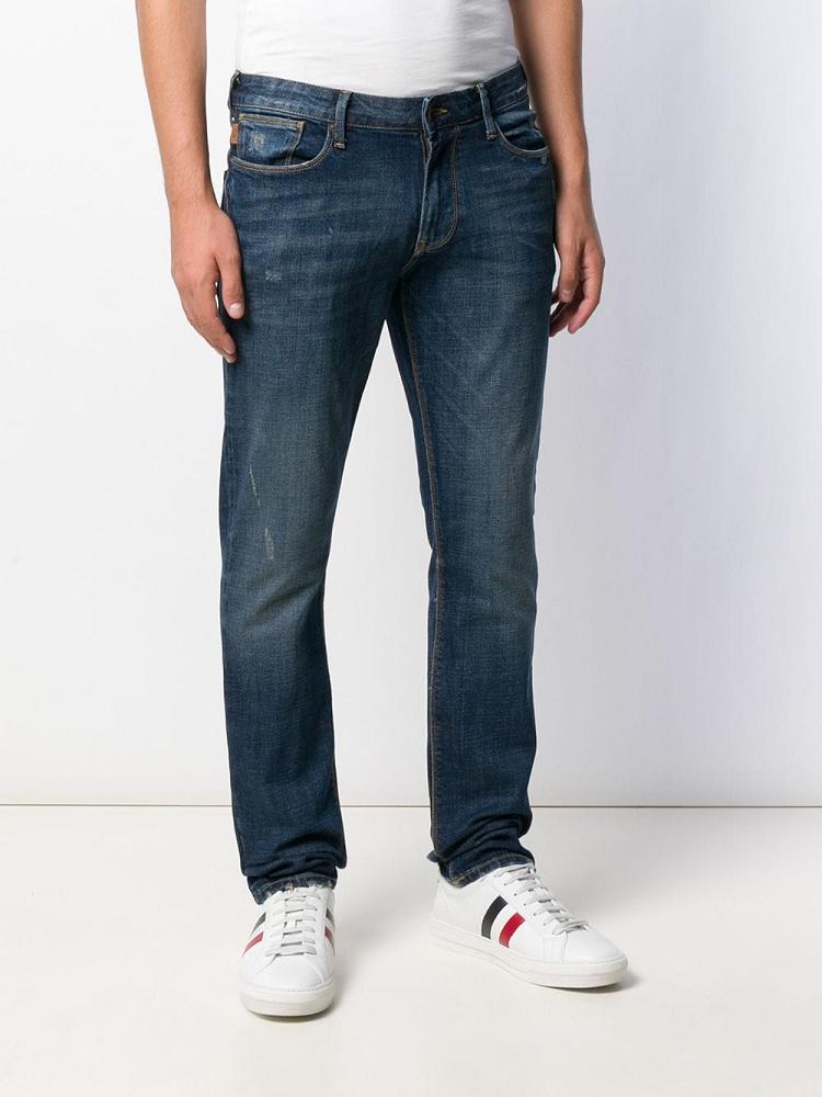 Jeans Armani Emporio Slim Fit Hombre Azules | QKD3KF0Z