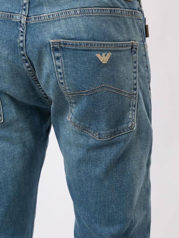 Jeans Armani Emporio Slim Fit Mid Rise Hombre Azules | CQQESEIS