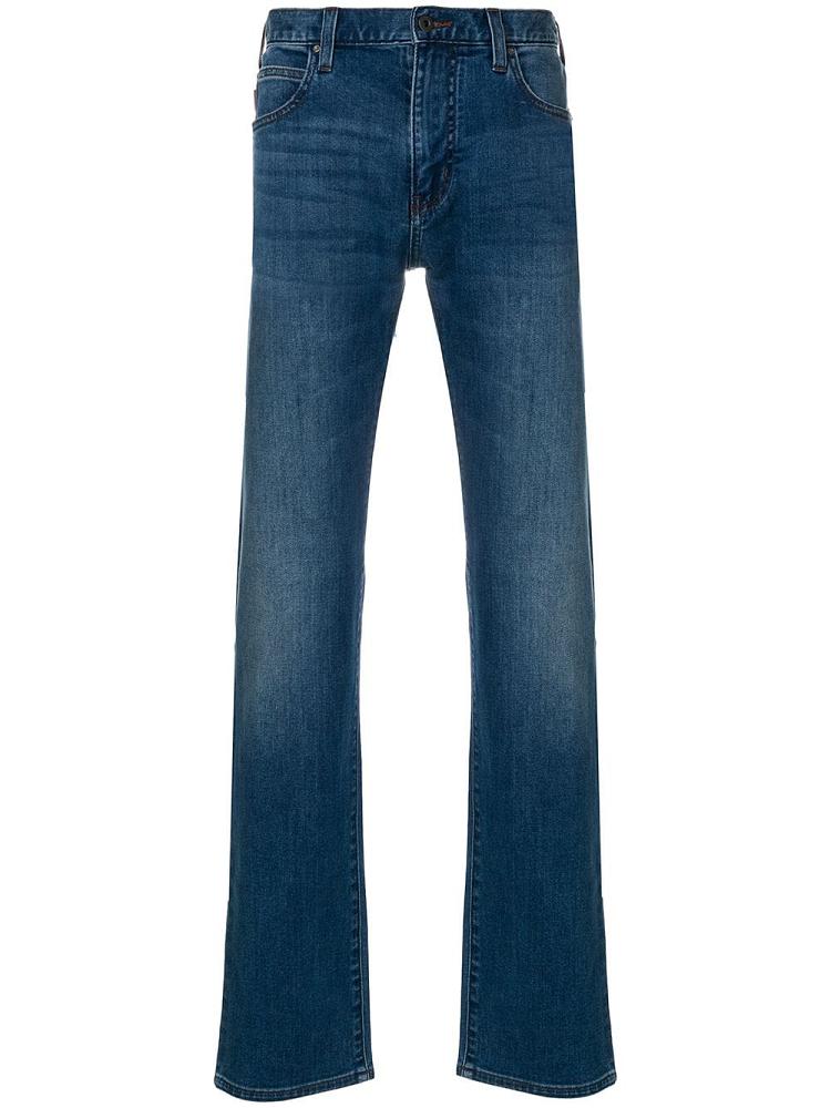 Jeans Armani Emporio Stonewashed Straight Leg Hombre Azules | 662LAXGM