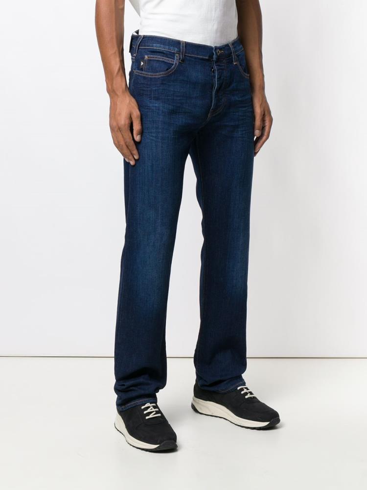 Jeans Armani Emporio Straight Leg Hombre Azules | ANJFZBGR