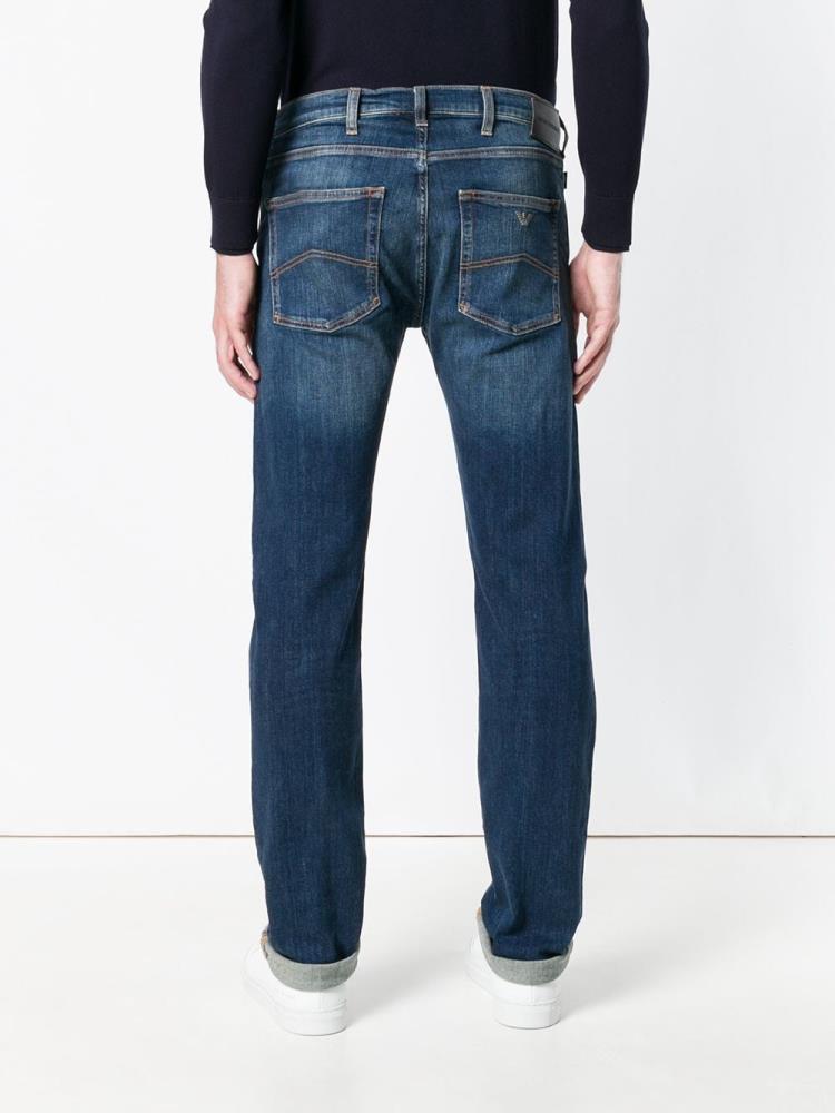 Jeans Armani Emporio Straight Leg Hombre Azules | DXOW71YA