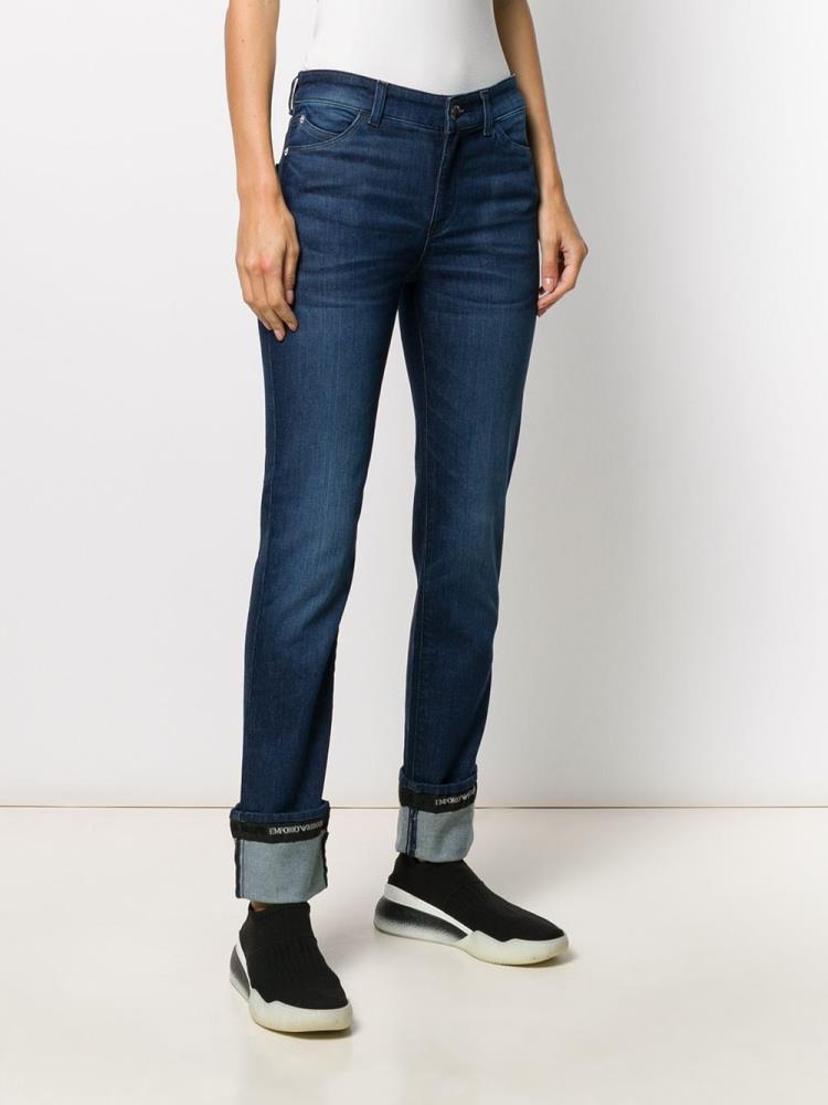 Jeans Armani Emporio Straight Leg Mujer Azules | GGTTH0SA