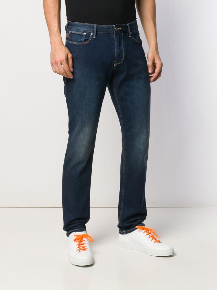 Jeans Armani Emporio Straight Leg Hombre Azules | PX5LD02W