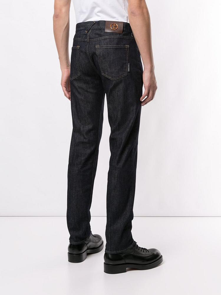 Jeans Giorgio Armani Mid Rise Straight Leg Hombre Azules | ZMPNJ3FT