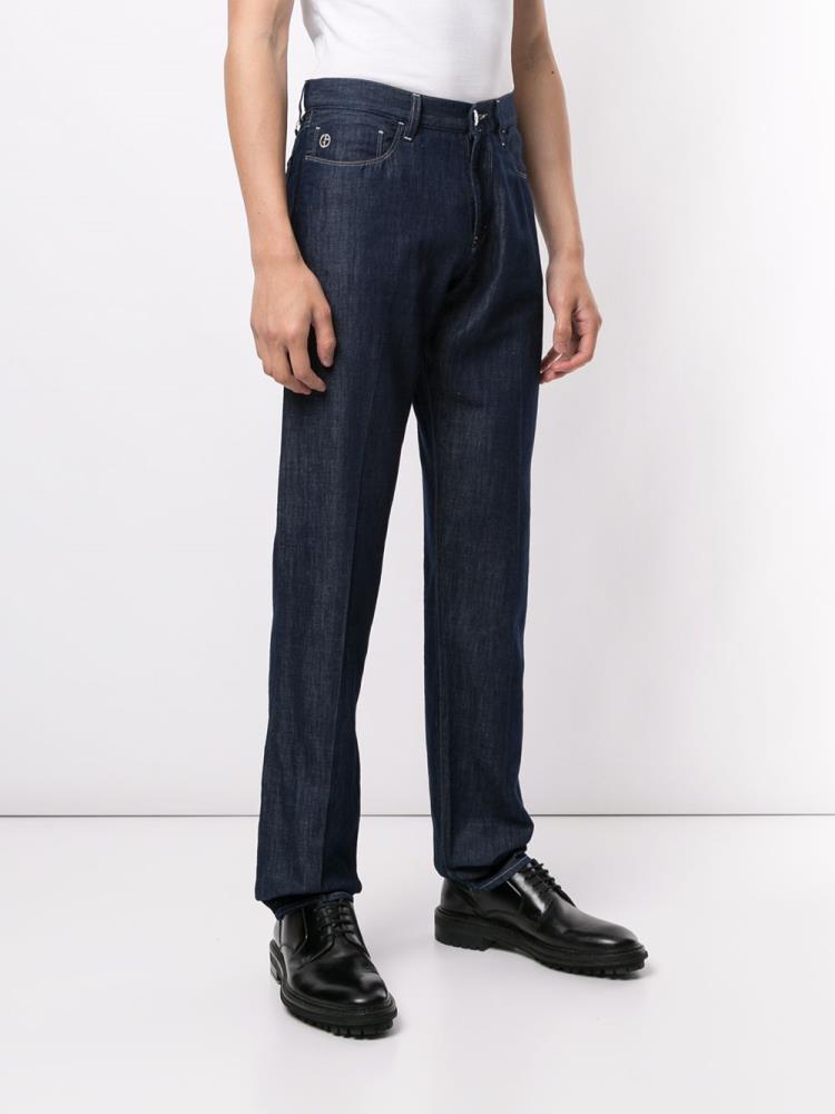 Jeans Giorgio Armani Straight Leg Hombre Azules | O7H3P2KC