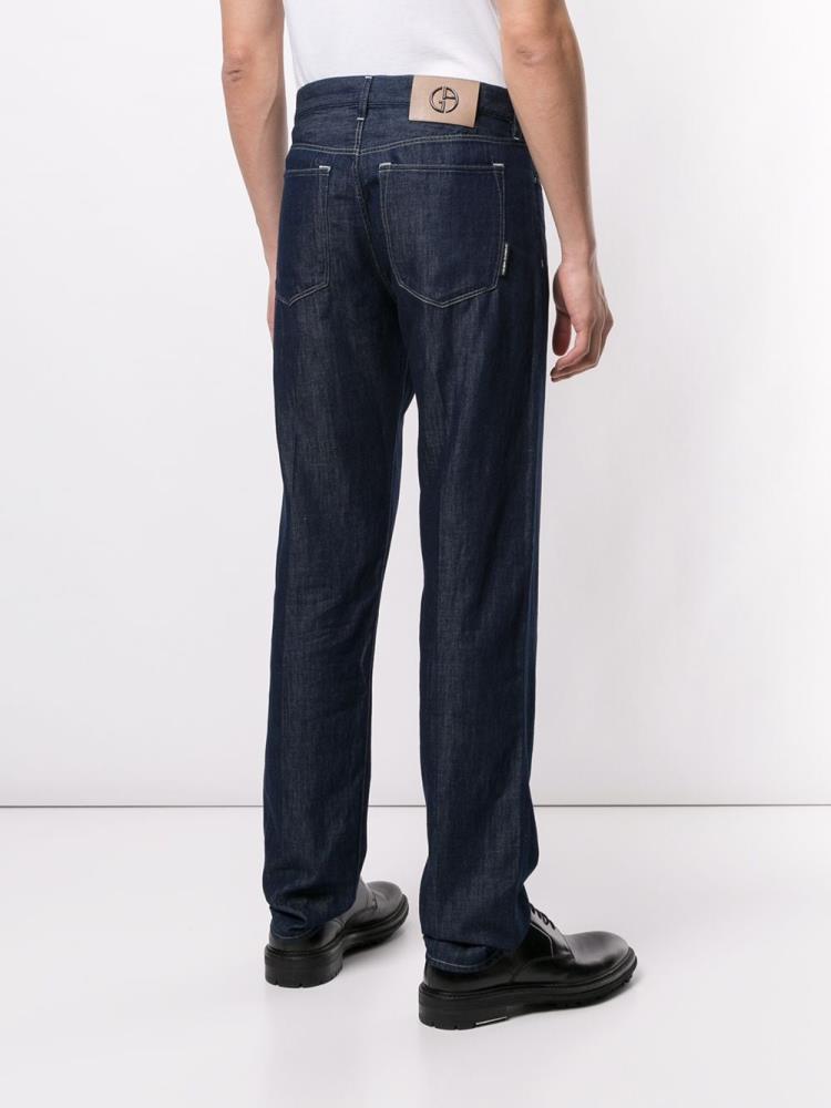 Jeans Giorgio Armani Straight Leg Hombre Azules | O7H3P2KC