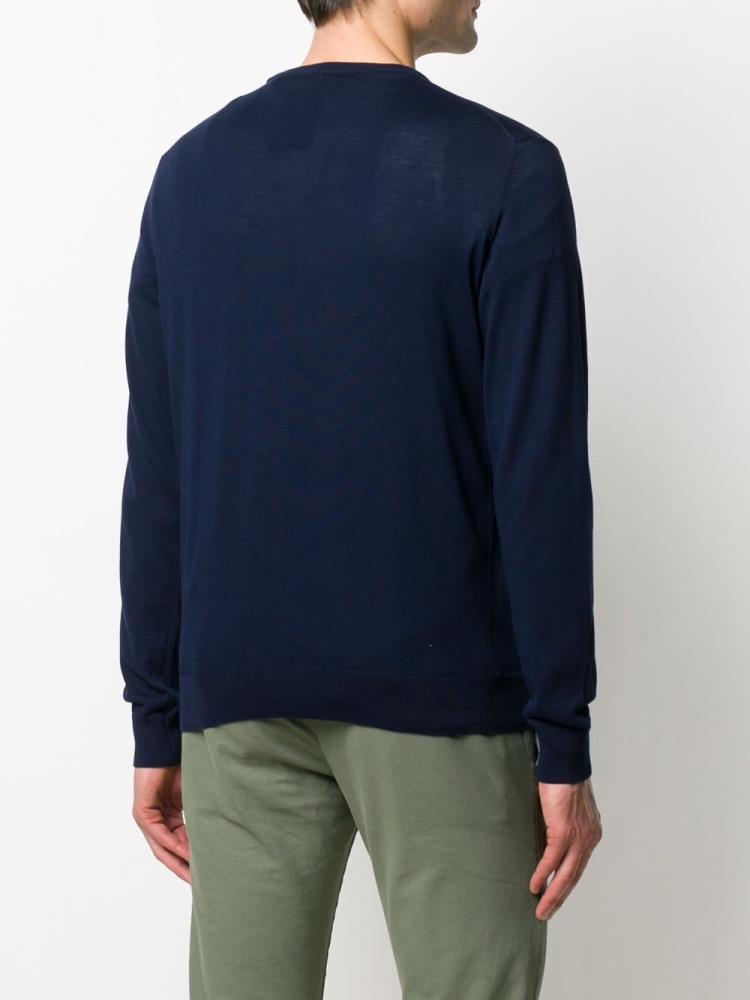 Jerséis Armani Emporio Crew Neck Hombre Azules | KI1FVH2H