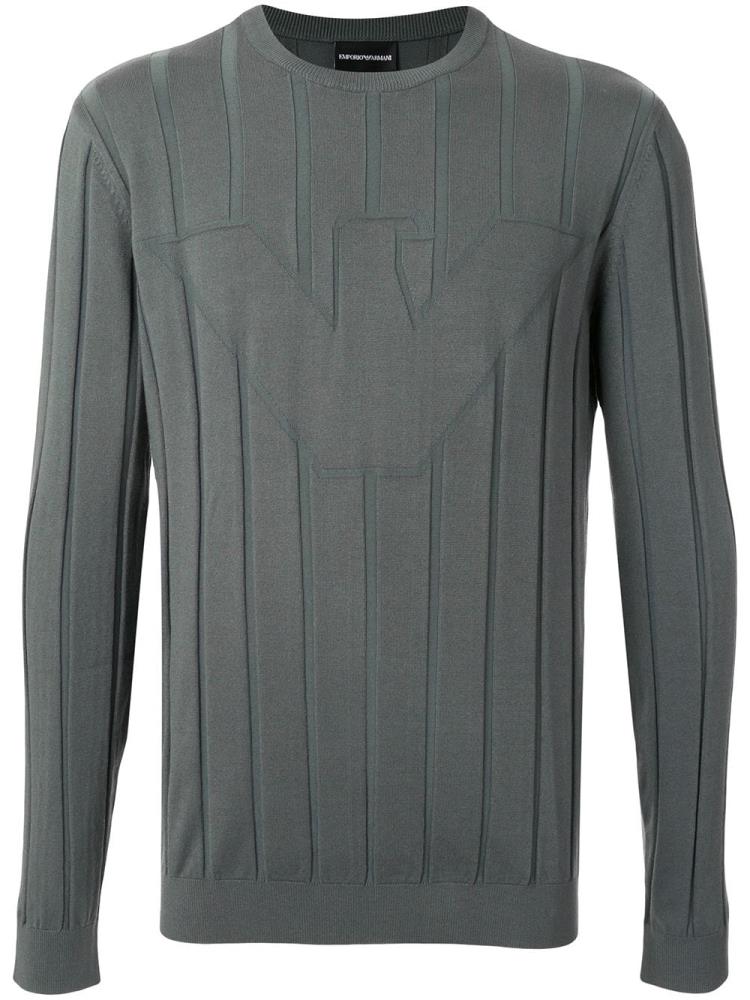 Jerséis Armani Emporio Embossed Logo Hombre Verde | 3BGST62X