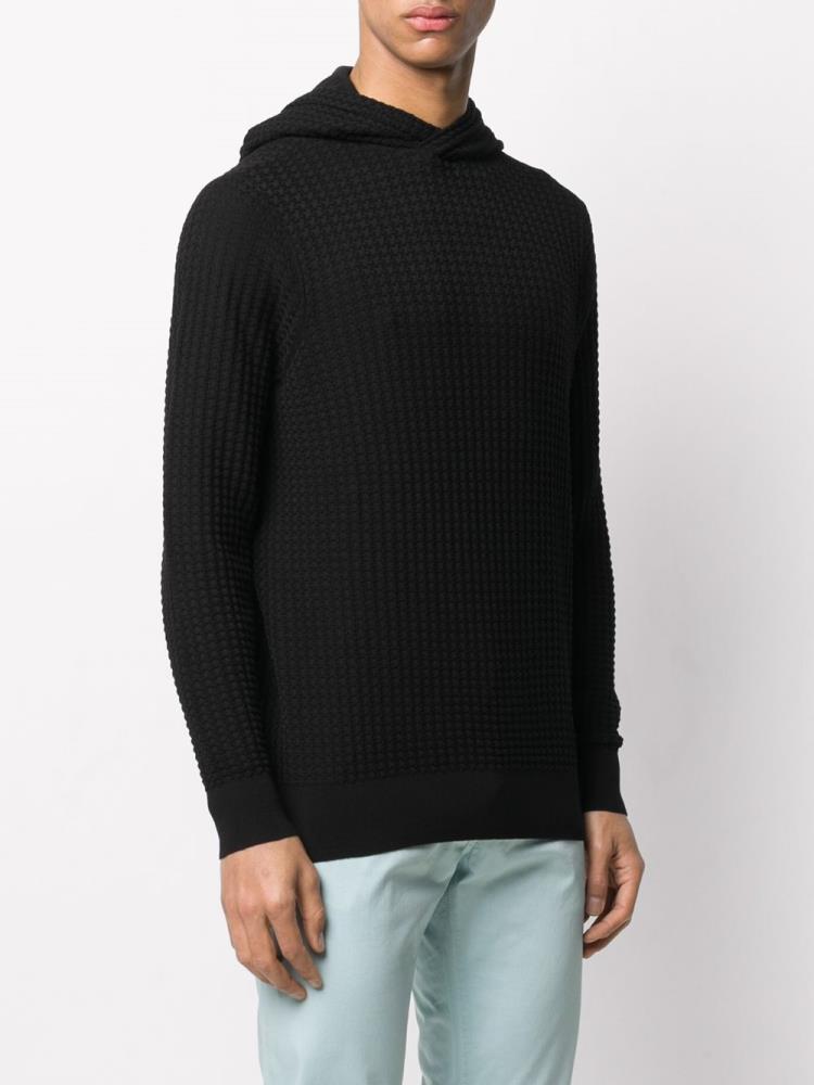 Jerséis Armani Emporio Encapuchado Knit Hombre Negras | 9V88DNZ8