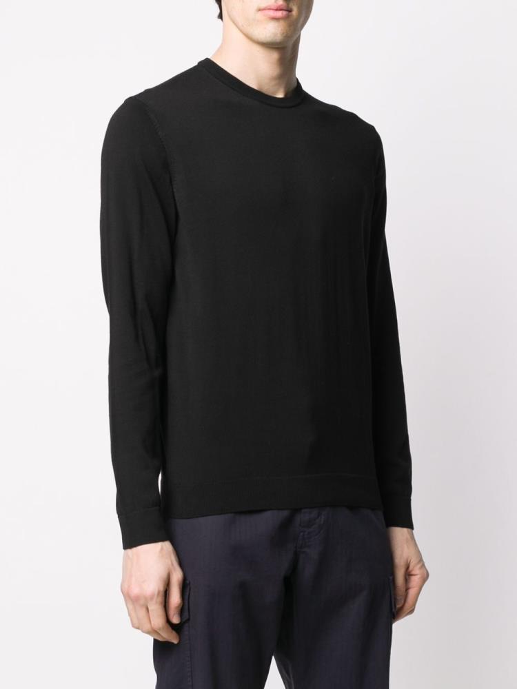 Jerséis Armani Emporio Fine Knit Round Neck Hombre Negras | VNAK033M