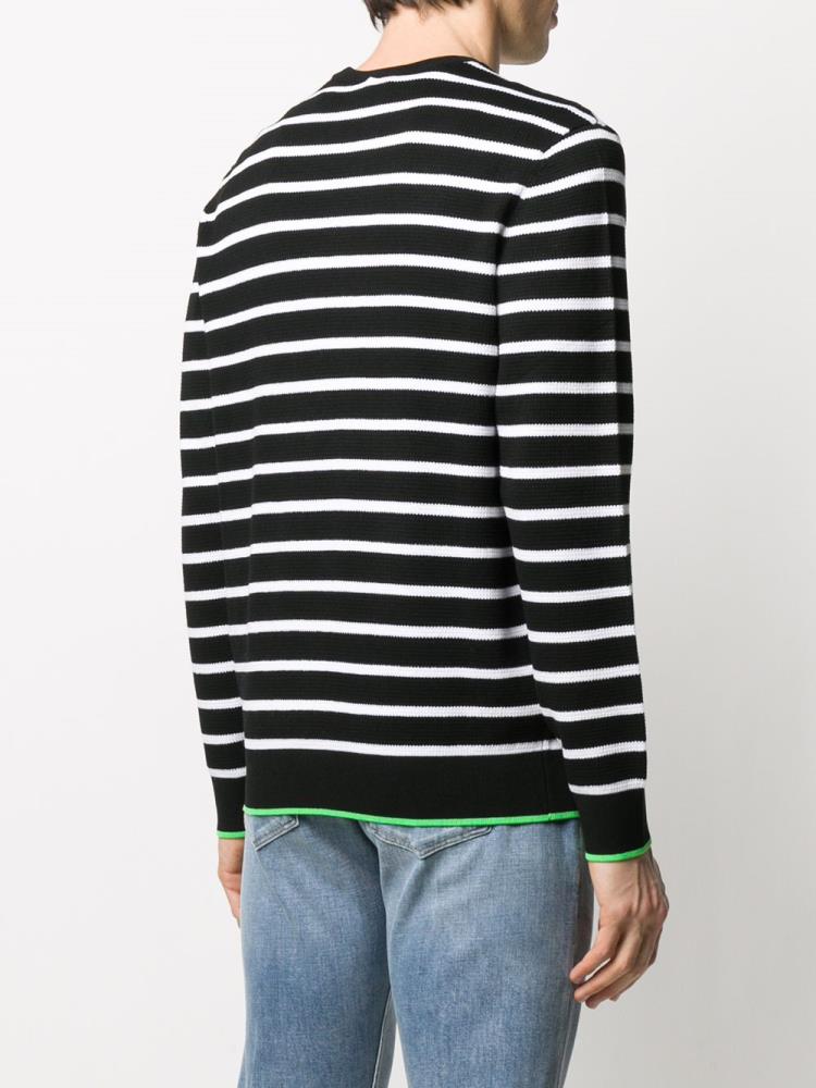 Jerséis Armani Emporio Knitted Stripe Hombre Negras | U8YLU9Y6