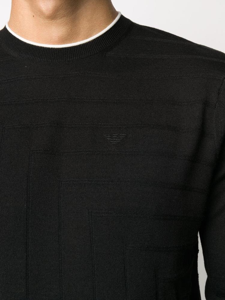 Jerséis Armani Emporio Long Sleeve Fitted Hombre Negras | BJAGVBRN