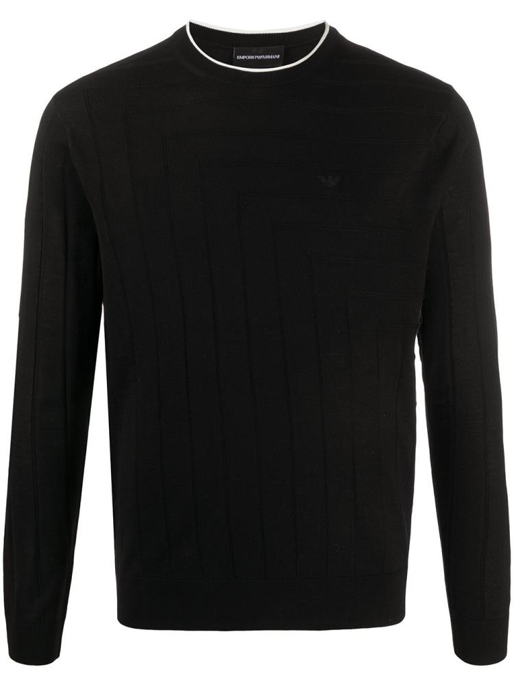 Jerséis Armani Emporio Long Sleeve Fitted Hombre Negras | BJAGVBRN