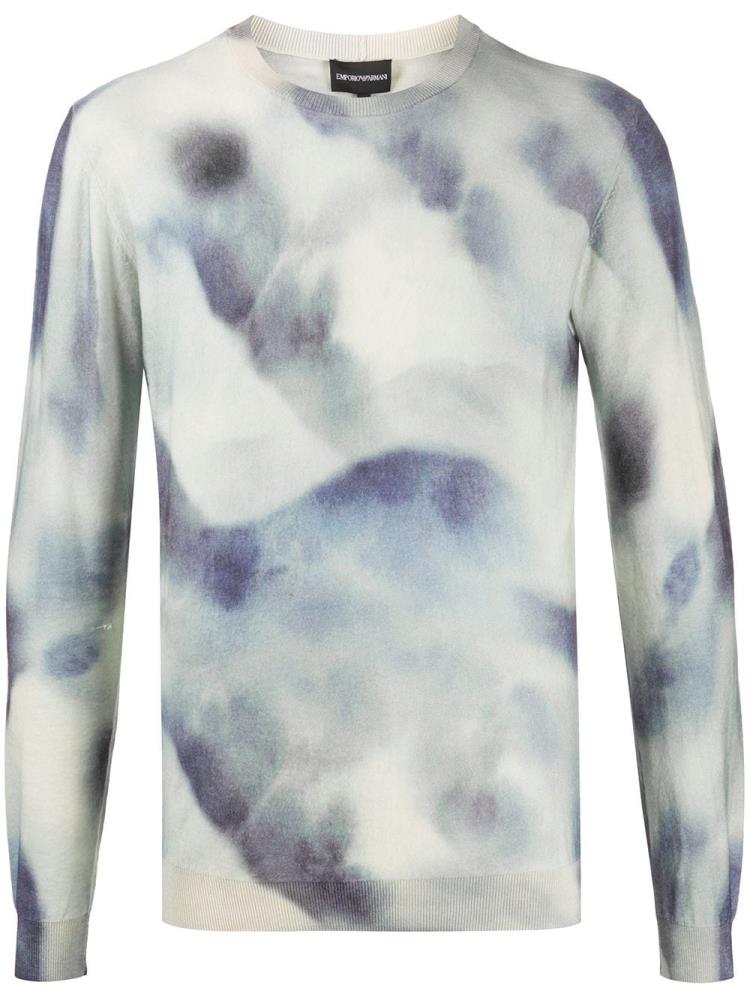 Jerséis Armani Emporio Printed Crew Neck Hombre Azules | EECGQAWY