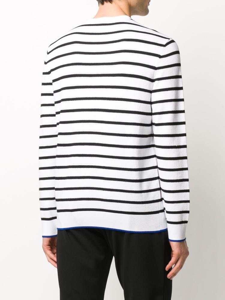 Jerséis Armani Emporio Striped Long Sleeve Hombre Blancas Azules | PB99GDBZ