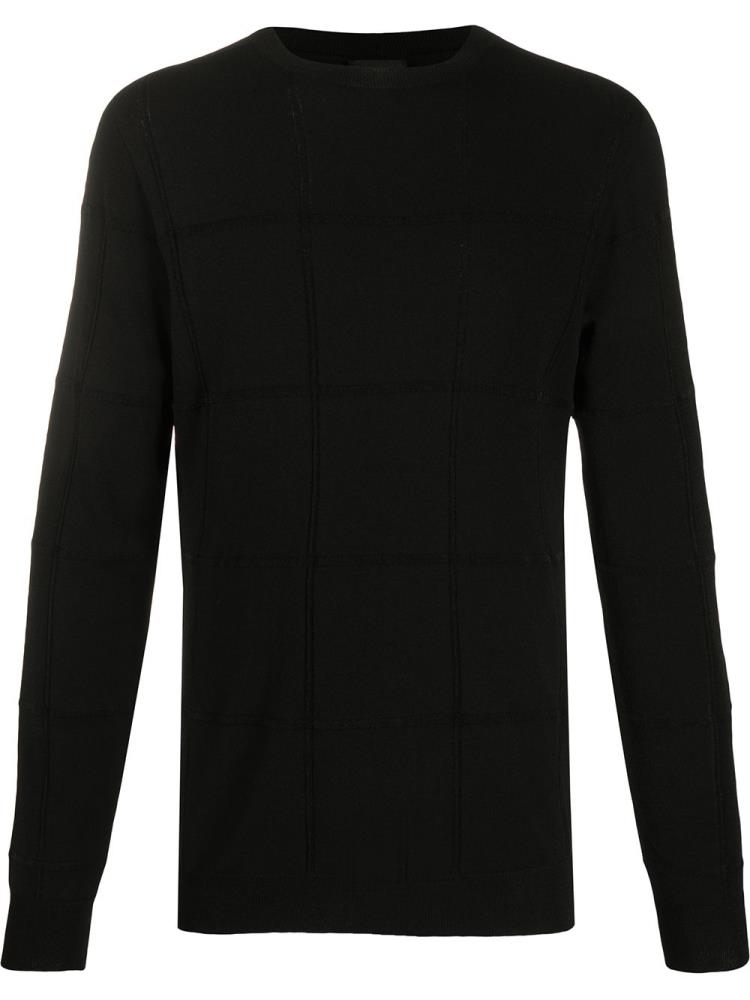 Jerséis Giorgio Armani Crew Neck Grid Hombre Negras | 6VPTH10O