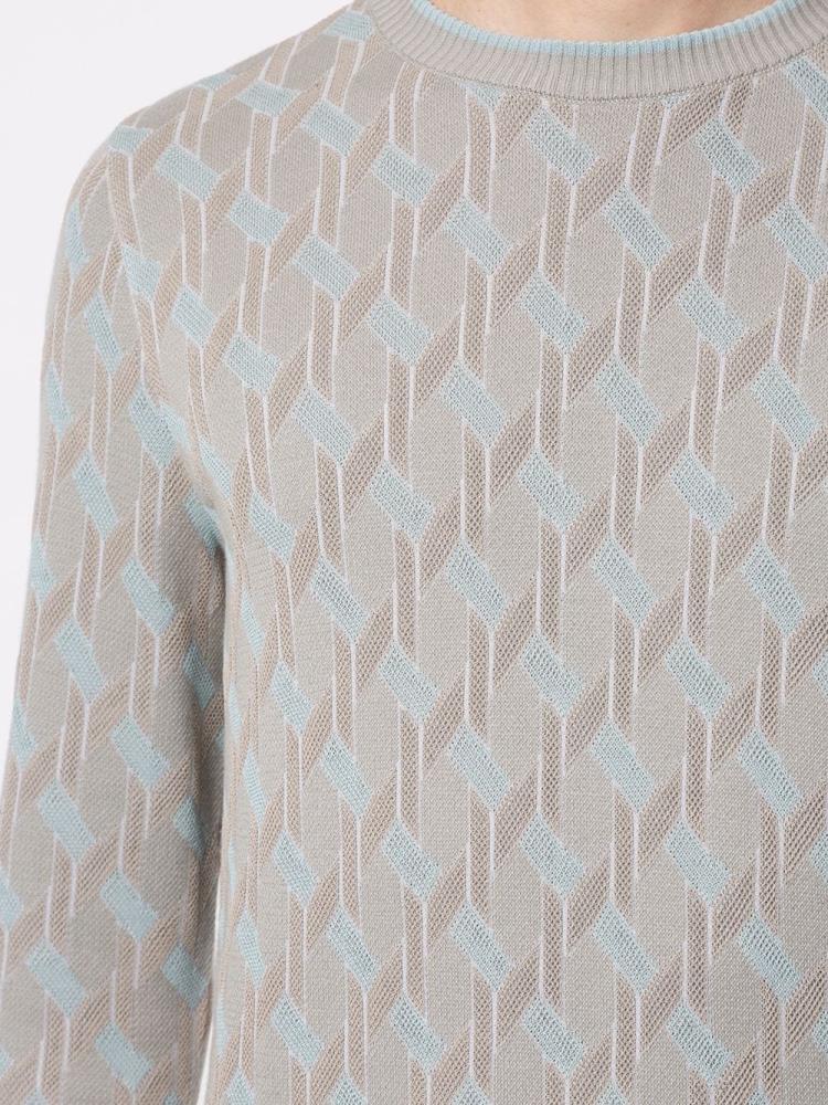 Jerséis Giorgio Armani Jacquard Motif Hombre Gris Azules | 7FW07O16