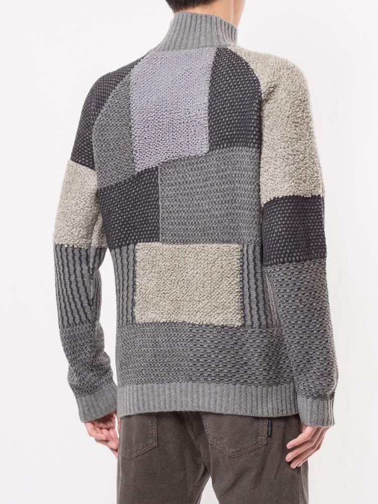 Jerséis Giorgio Armani Patchwork Knit Hombre Gris | B5U5L1GV