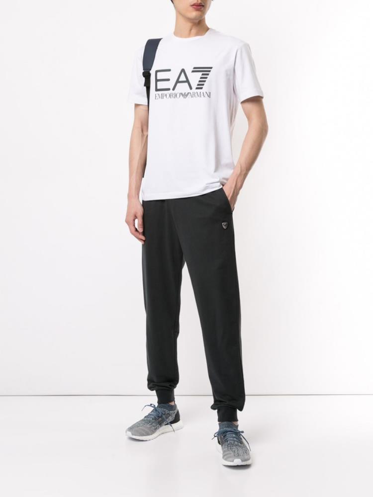 Pantalones Ea7 Emporio Armani Logo Pista Hombre Negras | E6ZZ8RI2