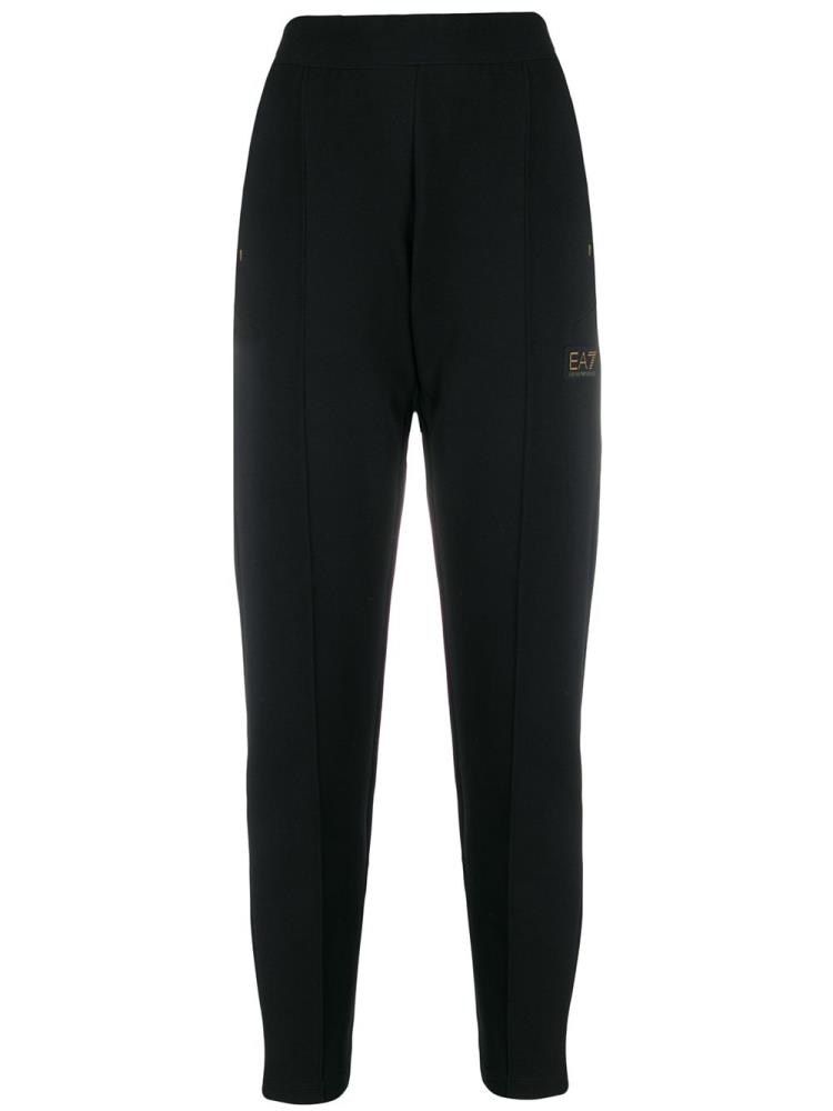 Pantalones Ea7 Emporio Armani Logo Plaque Mujer Negras | HCBSRXOO