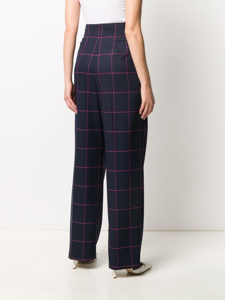 Pantalones Armani Emporio Checked Tailored Pants Mujer Azules Rosas | CEH11XQ5