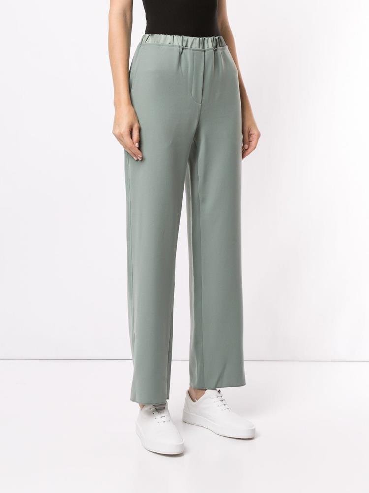 Pantalones Armani Emporio Classic Anchos Leg Mujer Verde | X7BT4AZ1