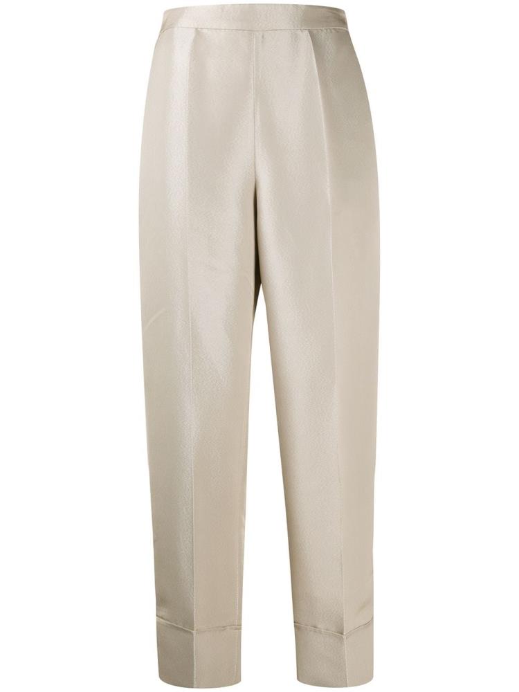 Pantalones Armani Emporio High Waisted Straight Leg Mujer Beige | JBT7DUDI