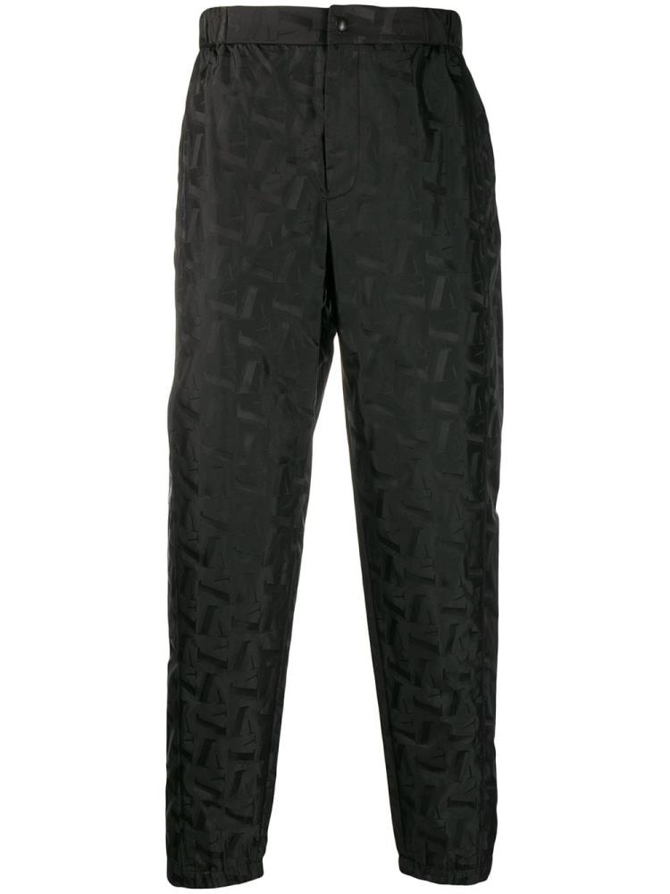 Pantalones Armani Emporio Logo Print Pista Hombre Negras | 8QDVBEQT