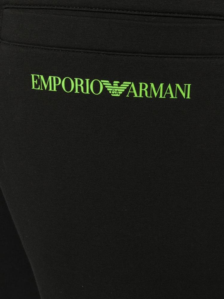 Pantalones Armani Emporio Logo Stripe Pista Hombre Negras | NFUVHC0S