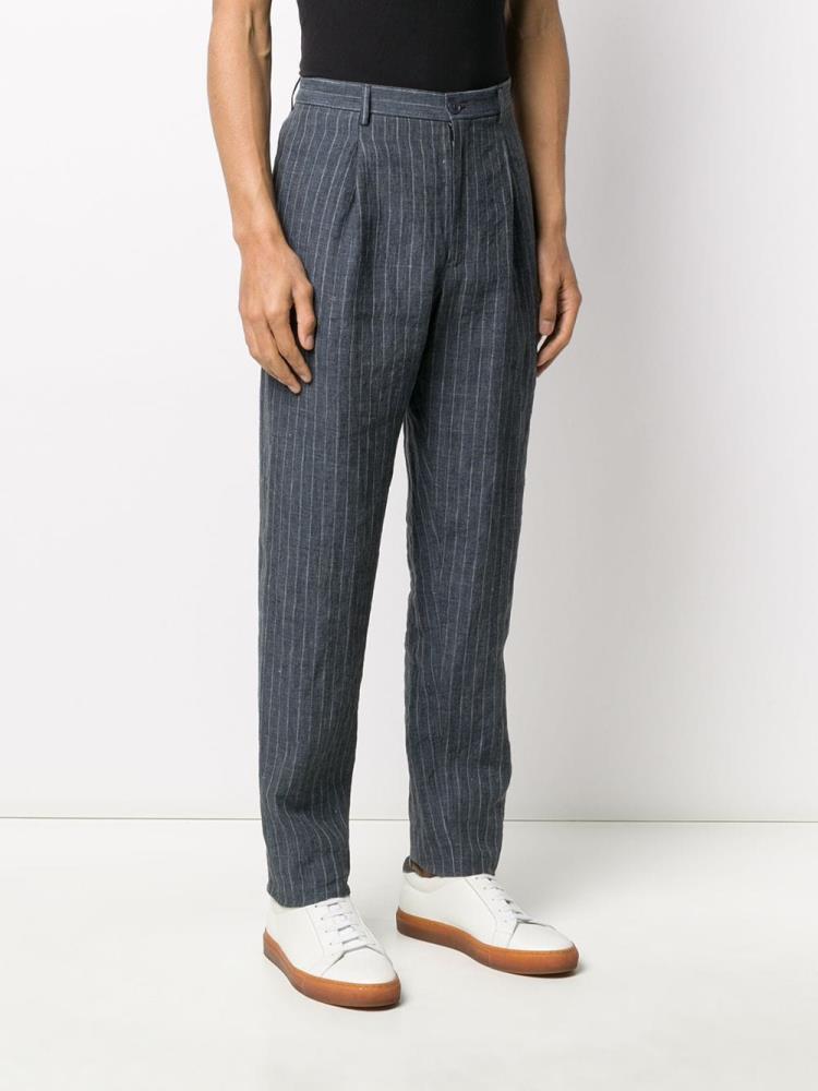 Pantalones Armani Emporio Pinstripe Straight Hombre Azules | PF6JGDZG