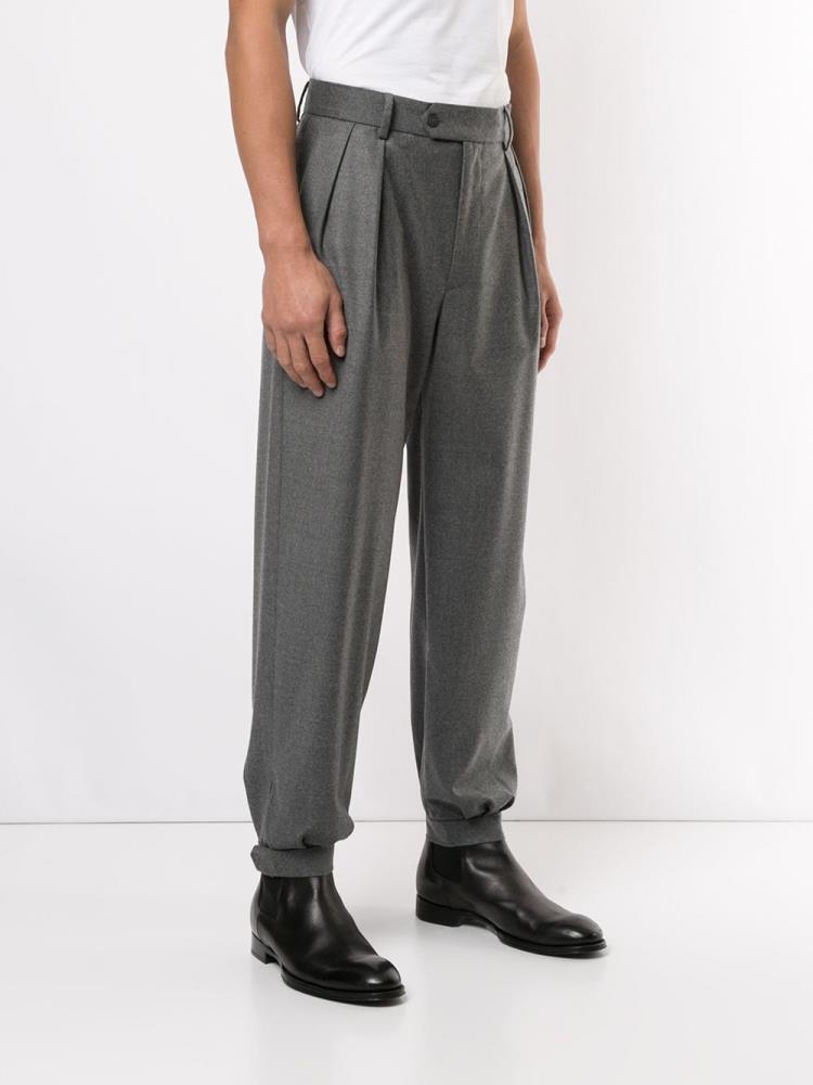 Pantalones Armani Emporio Pleated Cintura Hombre Gris | GQIJAZ88