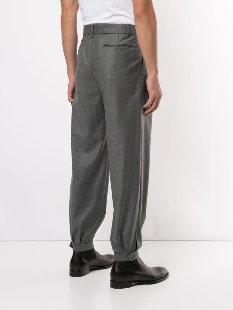 Pantalones Armani Emporio Pleated Cintura Hombre Gris | GQIJAZ88