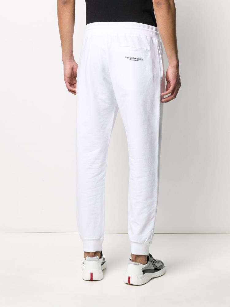 Pantalones Armani Emporio Slim Fit Pista Hombre Blancas | OTJ7HV0P