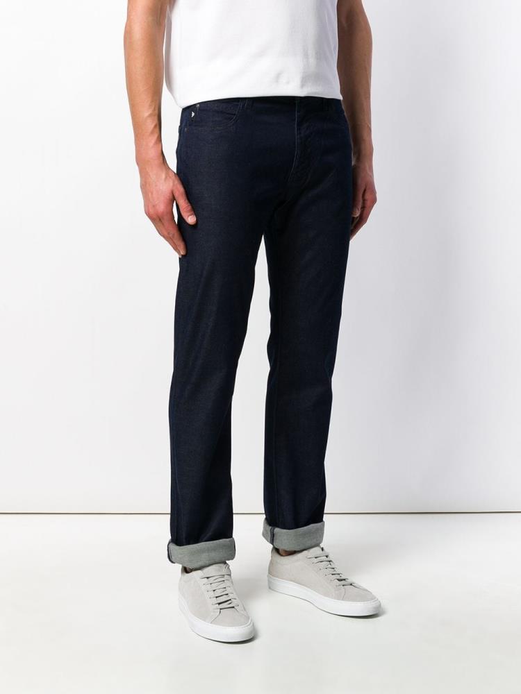 Pantalones Armani Emporio Straight Leg Hombre Azules | 124CH8UO