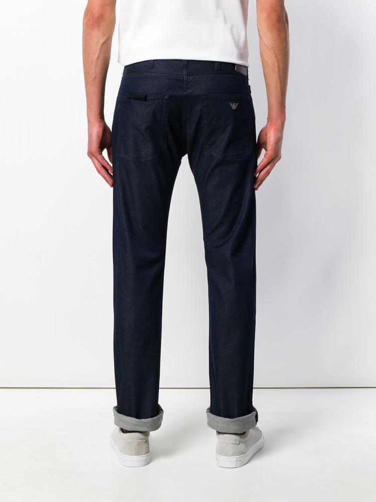 Pantalones Armani Emporio Straight Leg Hombre Azules | 124CH8UO