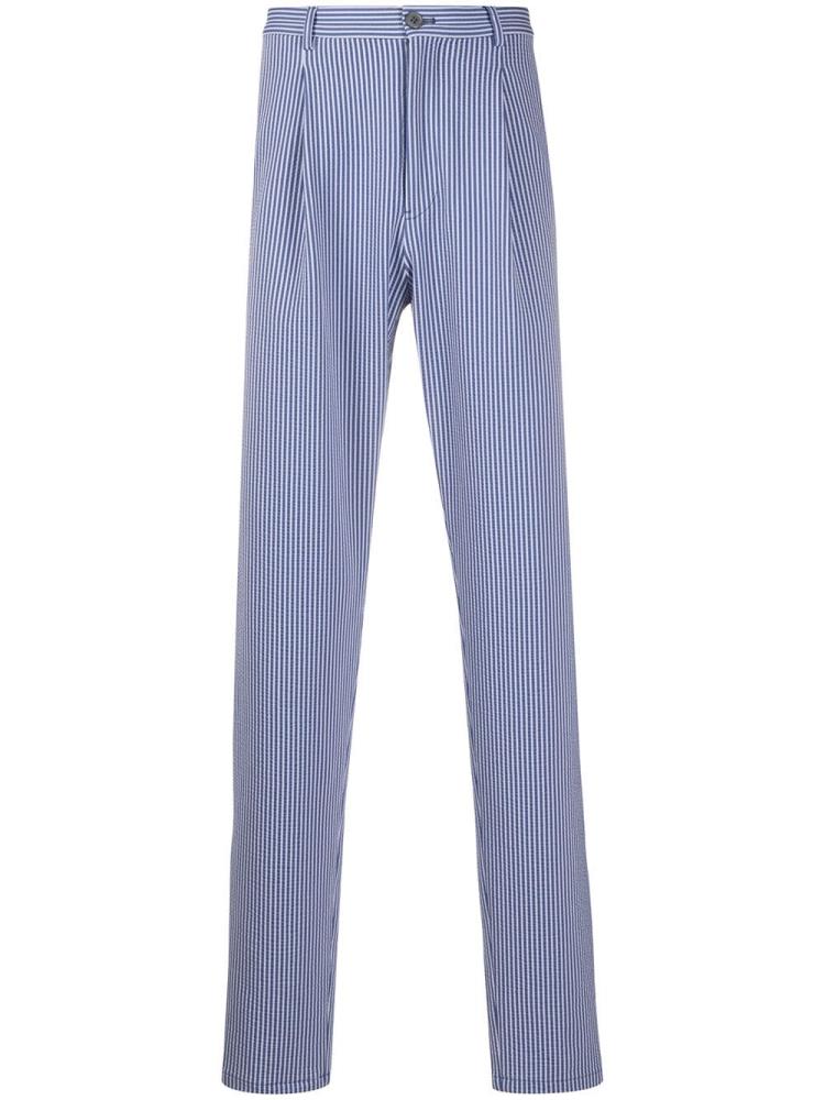 Pantalones Armani Emporio Striped Straight Leg Hombre Azules | WTLERFCI