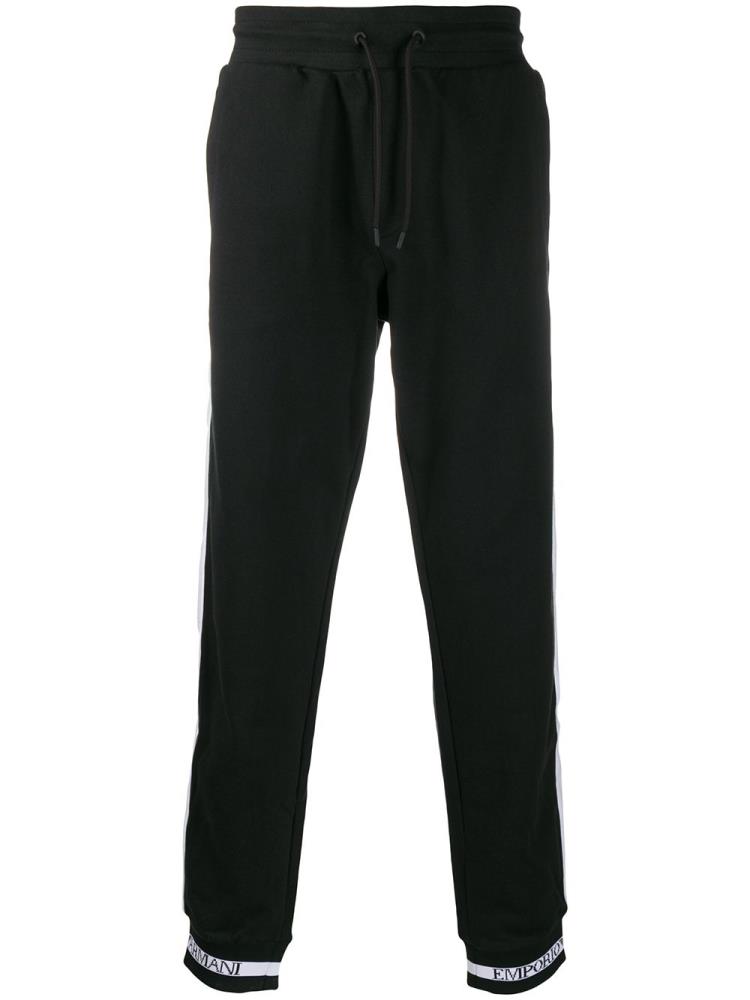 Pantalones Armani Emporio Two Tone Pista Hombre Negras | XHQ0UU6K