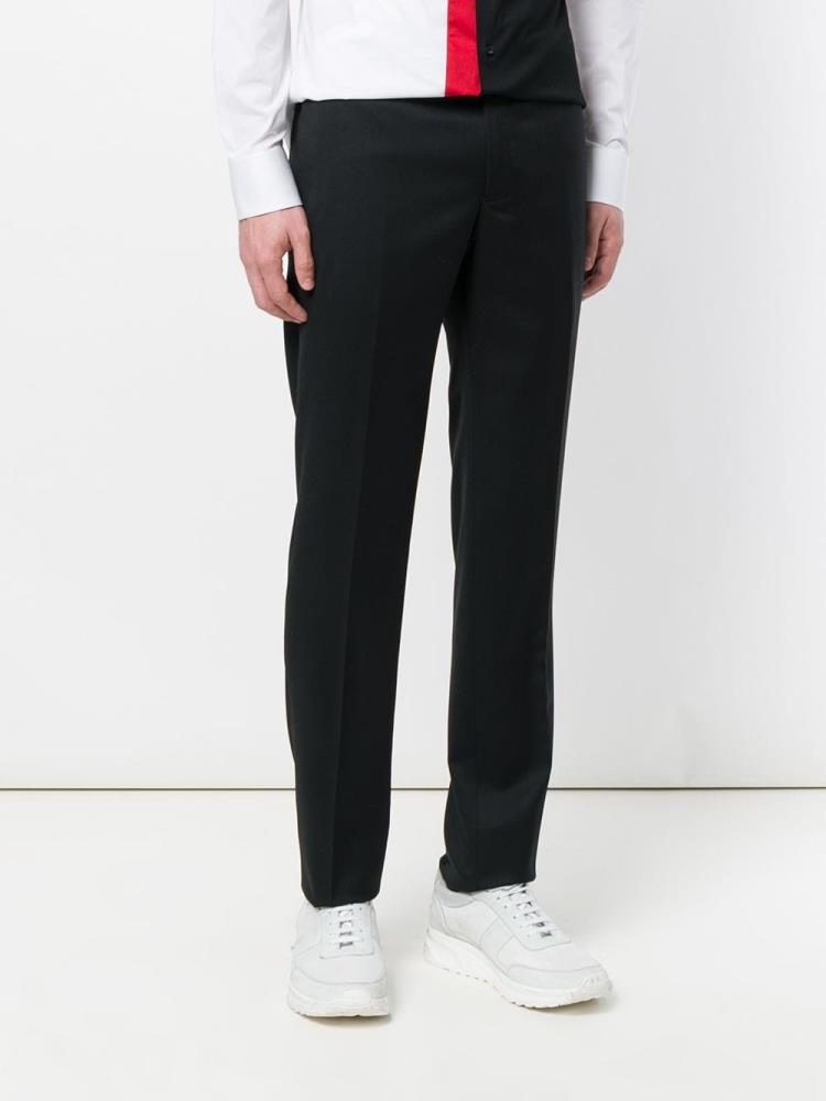 Pantalones Armani Emporio Wool Tailored Pants Hombre Negras | IEYUVB7V