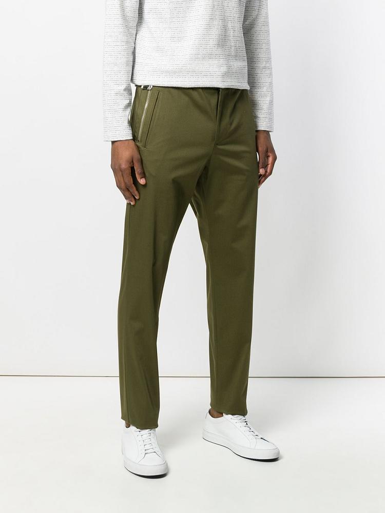 Pantalones Armani Emporio Zip Detailed Straight Leg Hombre Verde | QAVIW7NJ