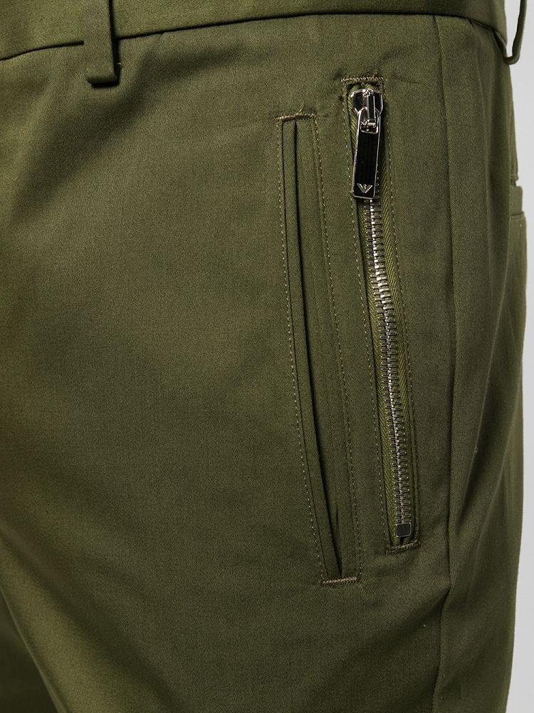 Pantalones Armani Emporio Zip Detailed Straight Leg Hombre Verde | QAVIW7NJ