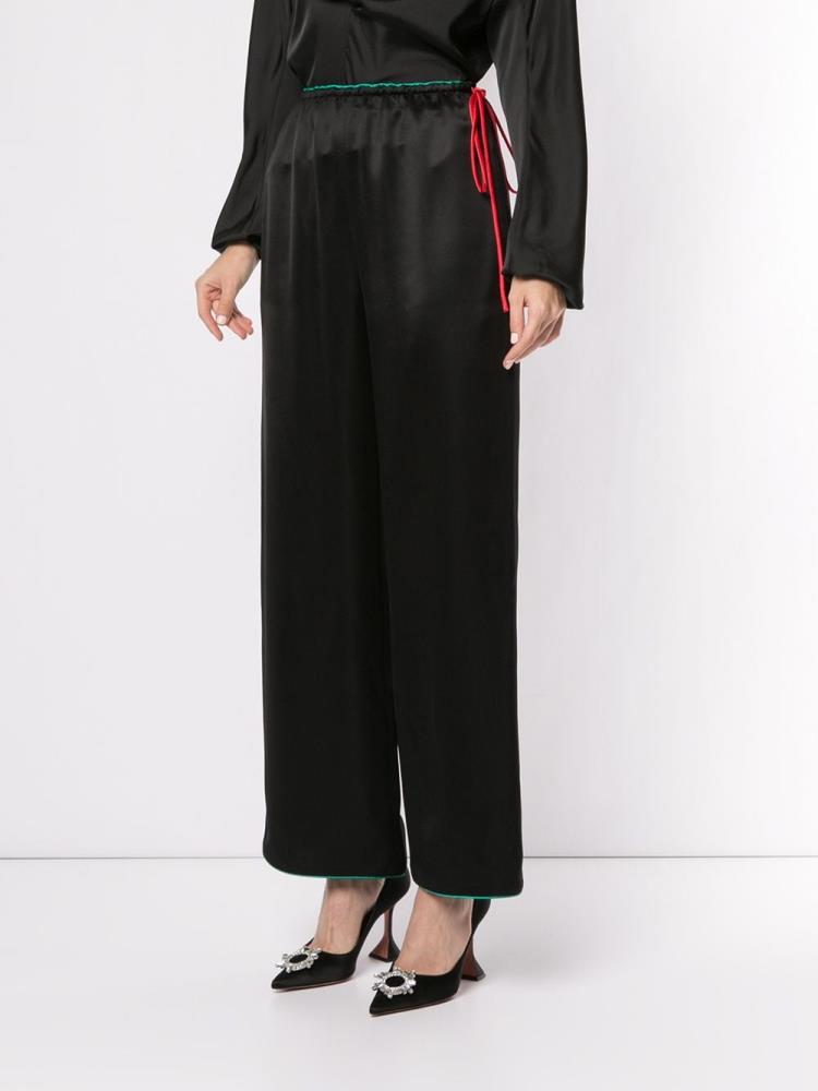 Pantalones Giorgio Armani Anchos Leg Mujer Negras | OGNBGV9D