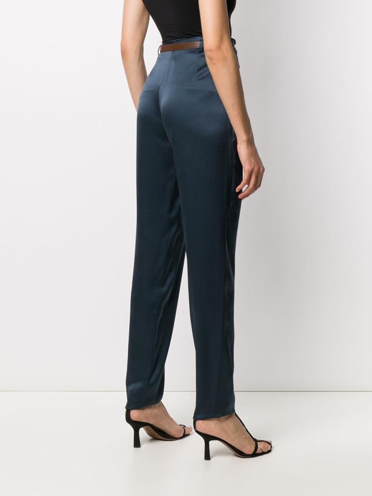 Pantalones Giorgio Armani Draped Cintura Mujer Azules | N9K5J0TI